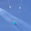 Colar com Pingente Estrela Azul Pontilhada em Prata de Lei S925 para Mulheres Presente de Aniversário Pingente Elegante Minimalista Luxo Leve Nicho
