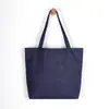 Bolso de Mezclilla Logo Personalizado Bolso de Hombro Simple de Mezclilla Cremallera Bolso Pequeño de Tela Bolso de Tela de Gran Capacidad para Mujer