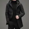 2025 Nueva Chaqueta de Invierno para Hombre Blanca de Plumas de Pato con Capucha Moderna Cálida de Alta Calidad Casual de Negocios Chaqueta Larga de Plumas