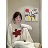 Suéter Jacquard Jovem Estilo Coreano para Mulheres, Camada Base Grossa Quente Outono e Inverno, Top Estiloso e Doce
