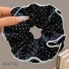 Goma para el pelo de encaje con lunares estilo coreano para mujer, nuevo modelo 2026, de alta gama, scrunchie extragrande, accesorio suave para el cabello