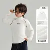 Camada Base Masculina Infantil de Manga Longa 2026 Outono/Inverno Novo Estilo Infantil Blusa Quente Color Block Roupas Estilosas para Crianças Grandes Tendência