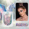Camaleão Colorido Glitter Gel Brilho Corporal em Pó Lantejoula de Sereia Gel Carnaval Maquiagem para Rosto e Olhos