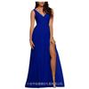 Pronta Entrega Vestido de Madrinha Feminino Longo Chiffon Fenda Lateral Formal Vestido de Noite Vestido de Casamento Vestido Europeu e Americano