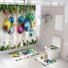 Cortina de ducha transfronteriza Serie Navideña de Amazon Impresión digital 3D Cortina impermeable para baño Suministro directo de fábrica Dropshipping