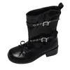 Botines retro con hebilla para mujer, nueva colección de otoño, botas casuales adelgazantes y versátiles