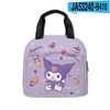 Bolsa Térmica de Almoço Desenho Animado Kuromi Bolsa Portátil para Marmita para Estudantes e Trabalhadores de Escritório Transportarem Refeições