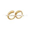 Anel de dois dedos ajustável com design de nicho de latão banhado a ouro 18K e linhas geométricas irregulares R234202