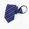 Gravata Masculina com Zíper Formal de Negócios 8cm Gravata Listrada Grátis Noivo Casamento Padrinhos Gravata Vermelha Preta