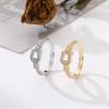 Hebilla de Herradura Anillo de Diamantes Completo Pulsera Celebridad de Internet Lulu Mismo Estilo Circonita Microincrustada Anillo Abierto Creativo Anillo de Dedo para Mujer