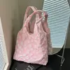 Bolsa de Lona Floral Fresca Estilo Coreano para Mulheres, Estilo Artístico, Grande Capacidade, Bolsa de Ombro Simples para o Dia a Dia, Bolsa Tote de Braço