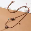 Cordón de Cuero Encerado Vintage Ajustable Trenzado a Mano para Colgantes de Jade y Oro, Resistente al Desgaste