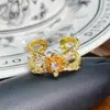 Anel Aberto Série Ouro Vintage Esmalte Gotejamento de Óleo Zircônia Anel Feminino Retro Luxo Leve Alto Padrão