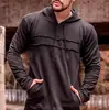 Nueva Moda Otoño e Invierno Casual Sudadera con Capucha de Manga Larga con Cordón de Costura de Color Sólido para Hombre