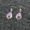 Nuevos Pendientes Retro de Piedras Preciosas, Pendientes de Cristal, Pendientes de Prehnita de Moda Europea y Americana, Pendientes Redondos de Gota de Agua al por Mayor