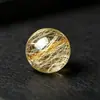 Cuentas sueltas de cuarzo rutilado dorado natural 7A, pulsera de una sola cuenta de cuarzo rutilado para hombres y mujeres, accesorios de cuentas DIY para collares y joyería
