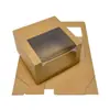 Caja de Papel Kraft Transparente en Stock con Ventana para Gorras de Béisbol Universales, Empaque de Ropa y Sombreros, Caja de Regalo, Caja de Papel