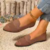 Zapatos de Salón Individuales para Mujer Tallas Grandes de Comercio Exterior 2026 Nueva Llegada Punta Fina Zapatos Planos Flyknit Slip-on Corte Bajo Zapatos Individuales Estilo Europeo y Americano Zapatos para Mujer