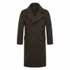 2026 Abrigo de Lana de Longitud Media con Mangas Largas Estilo Británico para Hombre Transfronterizo para Otoño e Invierno, Abrigo de Lana de Doble Botonadura Talla Grande