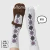 Calcetines Casuales de Punto Otoño-Invierno con Patrón de Diamantes y Dedos Separados, Calcetines de Algodón de Caña Media sin Costuras de Dos Dedos Estilo Universitario Británico para Mujer, Tabi