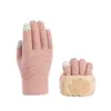 Luvas de dupla camada novas transfronteiriças com forro de fleece, espessadas, jacquard de fleece ártico, luvas quentes de inverno para ciclismo e esqui