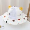 Chapéu de pescador bebê Little Bear Dot 2024 primavera novo chapéu de proteção solar de aba grande chapéu de sol infantil chapéu de pescador para meninos e meninas
