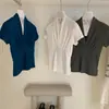 Wgwe10270 Ropa de Mujer Shisanxing Guangzhou Verano 2026 Nueva Camiseta de Manga Corta Ajustada con Cuello en V para Mujeres Petitas