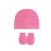 Comercio Exterior Más Vendido Gorro de Punto Acanalado de Color Sólido para Bebé con Dobladillo Gorro de Poner Juego de Manoplas Anti-Rayaduras Gorro Lindo para Bebé Recién Nacido