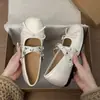 Zapatos Chuyuji estilo francés Mary Jane planos y suaves para mujer, nuevo modelo verano 2026, con moño, versátiles para combinar con faldas, de color claro
