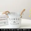 Cubo de Flores de Hierro Nórdico Decoración de Escritorio Interior Almacenamiento Cubo Pequeño Maceta de Metal de Color Caramelo Contenedor de Plantas
