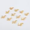 Banhado a cobre 18K Ouro Estéreo Ouro Brilhante Borboleta Simples e Dupla Pendurada Brincos de Borboleta 925 Prata DIY Brincos Material