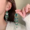 Brincos de Zircônia com Franjas de Flor Rosa da Moda Coreana, Brincos de Luxo Leve de Alta Qualidade, Brincos de Estilo Transfronteiriço para Mulheres