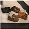 Versión de Piel de Oveja con Aumento de Altura Interna de 3.5cm~Zapatos Individuales de Felpa con Cobertura Total Estampado de Leopardo Zapatos Birkenstock para Mujer Nuevos Modelos de Otoño e Invierno