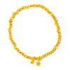 Pulsera de Oro Brillante de 24K con Oro Triturado y Flores de Lirio del Valle, Diseño Simple y Único para Mujeres