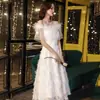 Vestido Curto de Festa Feminino Novo Branco Elegante para Madrinhas, Irmãs, Festa de Fada, Banquete de Aniversário Tomara que Caia