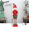 Decorações de Natal Boneco Elfo de Pernas Longas Tecido Vermelho e Verde Boneco Elfo Palhaço Masculino e Feminino Estátua Enfeites