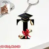 Llavero Acrílico Plano 2D Nuevo Transfronterizo Regalo de Graduación Gorra de Doctorado Letras Números Colgante de Temporada de Graduación para Estudiantes de Último Año