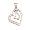L27 L26 L38 Accesorios para Joyería DIY Cobre Puro Chapado en Oro Microincrustado Corazón de Melocotón Doble Colgante Pequeño Colgante Pequeño