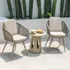 Mesas e Cadeiras de Pátio Externo, Varanda de Villa, Mesa e Cadeiras de Chá para Casa, Mesa de Lazer, Duas Cadeiras, Cadeira de Rattan, Mesa de Café, Conjunto de Três Peças