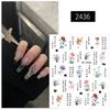 Pegatinas para Uñas de Bambú Estilo Antiguo Chino 2026 Nuevo Texto Blanco y Negro Tendencia Nacional Pintura a Tinta Flor de Rosa Pegatinas Decorativas para Uñas
