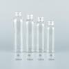 Frasco redondo transparente de ombro 120ml 150ml 200ml com tampa de alumínio com batoque interno embalagem cosmética frasco vazio pet dividido