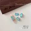 Arte de uñas con diamantes de imitación en forma de huevo de paloma K9 azul mar, moderno y lujoso, sin base, decoraciones de uñas con diamantes de imitación de azúcar helado