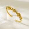 Pulsera para Mujer Transfronteriza Moda Europea y Americana Pulsera de Amor Flor de Cinco Hojas Redonda Diamante Completo Abierta Acero Inoxidable Joyería para Mujer