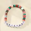 Pulseras Navideñas Más Vendidas en Europa y América Pulseras de Arcilla Suave con Letras Pulseras de Caricaturas Pulsera con Patrón de Copo de Nieve de Arcilla Suave Joyería