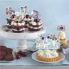 Nova faixa de decoração de aniversário disco, guirlanda de decoração de festa de aniversário infantil estilo disco do milênio e topo de bolo