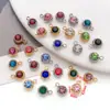 Accesorios de Joyería de Aleación DIY Incrustados con Diamantes de Colores Colgante Pequeño para Collar Pulsera de las Doce Piedras de Nacimiento del Zodiaco