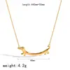 Juego de Joyería de Acero Inoxidable y Oro de 18K para Perro con Collar y Anillo, Diseño Único y Accesorios 3D de Dachshund