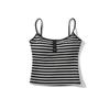 Verão 2025 Hot Girl Regata Colete Listrado Slim-fit de Três Botões com Contraste de Cor Feminino com Bojo Curto Exposto no Umbigo Alça Fina