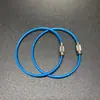 Llavero de anillo de cable de acero para punto de acero anillo de cable de acero inoxidable con recubrimiento de plástico anillo de cable de acero con recubrimiento de plástico hebilla de cierre de cable de acero con recubrimiento de plástico gran cantidad negociable