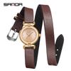 Relógio Sanda novo malha média-antiga TikTok quartzo feminino relógio de pulso pequeno para exterior tudo-combinando feminino pulseira de aço